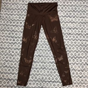 Teeki brown butterfly yoga leggings